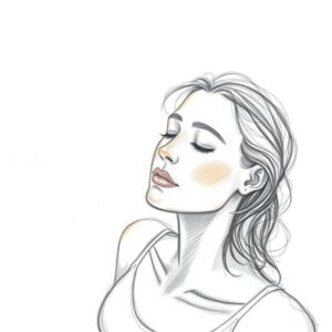 Young lady meditating in a tranquil atmosphere